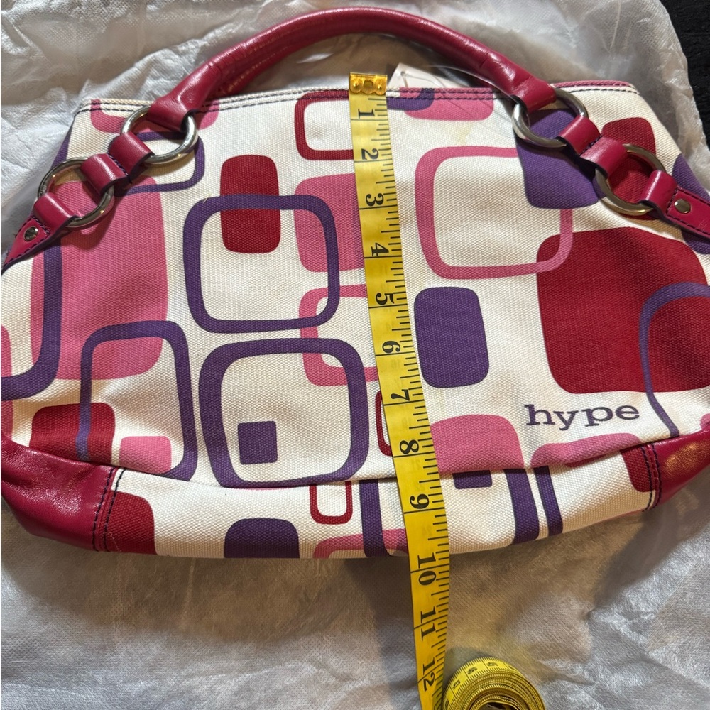 Hype Red and Purple Shoulder Bag with Geometric Design